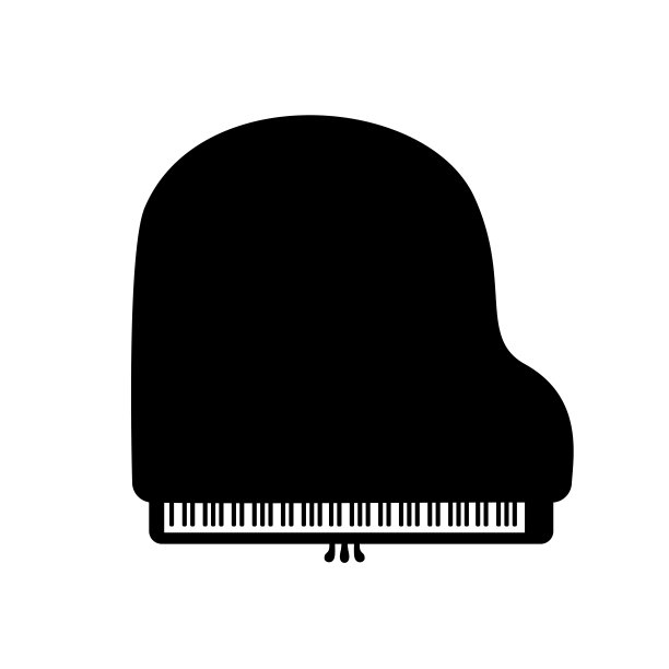 一架大型黑色钢琴的轮廓的俯视图图片下载
