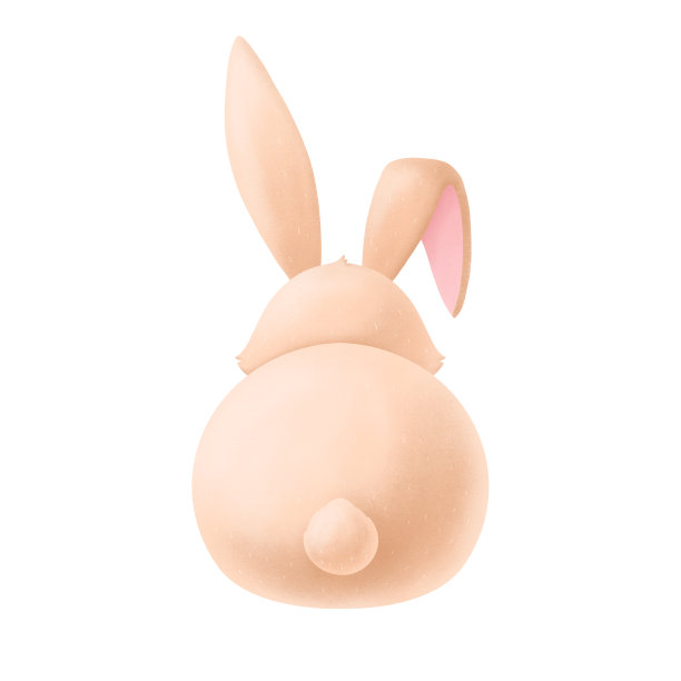 可爱的复活节兔子孤立在白色的背景。图片下载