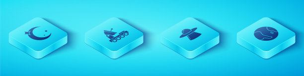 设置等距月球和星星火星漫游者地球图片下载