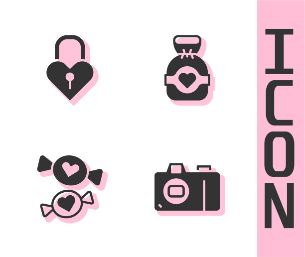 设相机城堡在形状的心脏图片下载