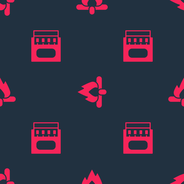 设置火柴盒，火柴和篝火无缝图片下载