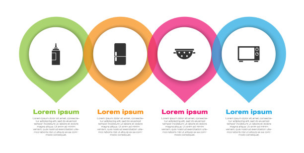 设置酱瓶、冰箱、厨房滤锅图片下载