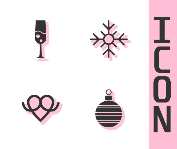 设置圣诞球玻璃香槟椒盐卷饼图片下载