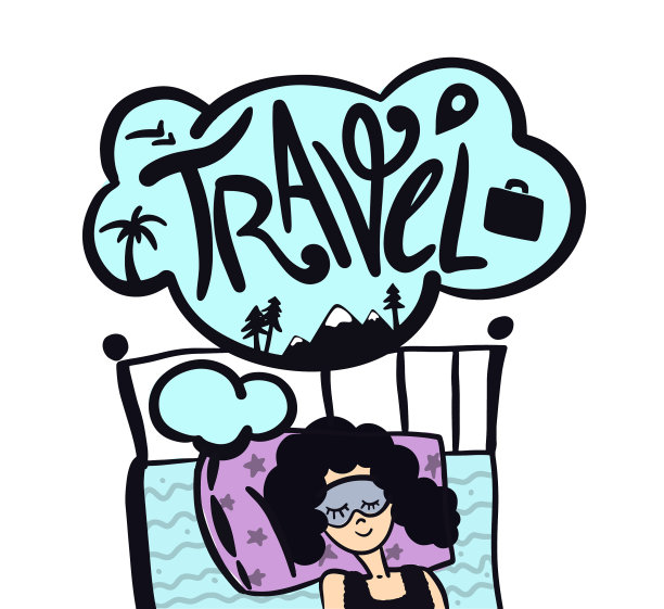 女人梦想着旅行，梦想着旅行的女孩图片下载