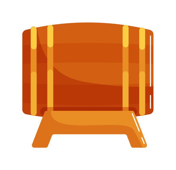 木质橡木桶孤立在白色背景图片下载