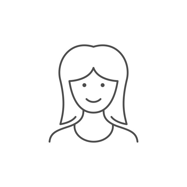 年轻女子线轮廓图标图片下载