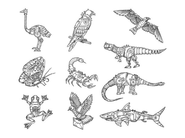 机械动物定形图图片下载