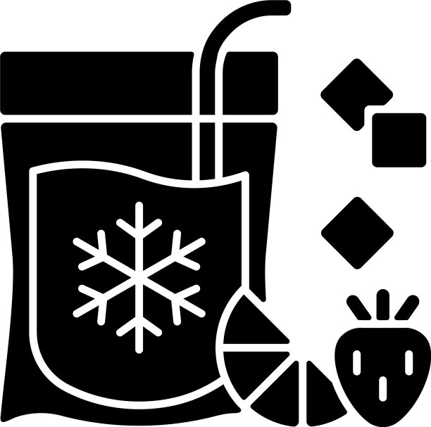 冰沙饮料去黑色字形图标图片下载