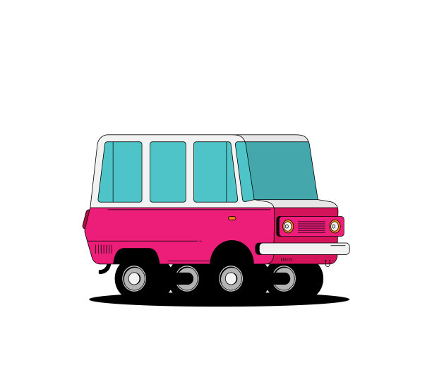 暑假平坦设计沙滩车和图片下载