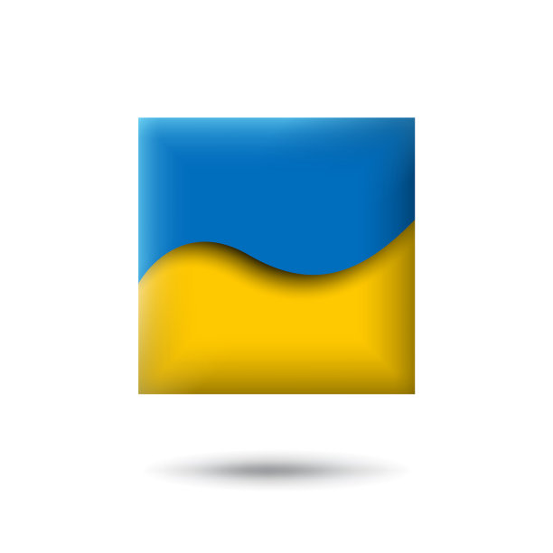 乌克兰国旗图标在广场上飘扬图片下载