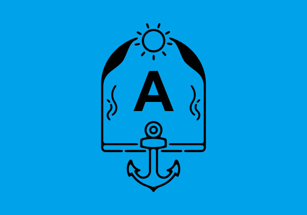 在锚架上用黑线画出首字母图片下载