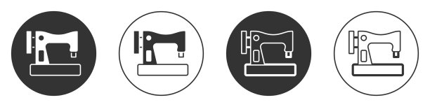 黑色缝纫机图标孤立在白色上图片下载