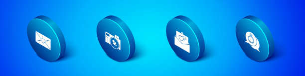 设置等距信封与情人节心图片下载