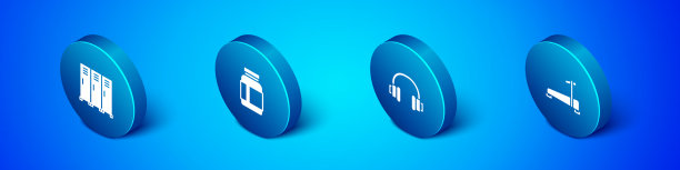 设置等距置物柜或更衣室耳机图片下载