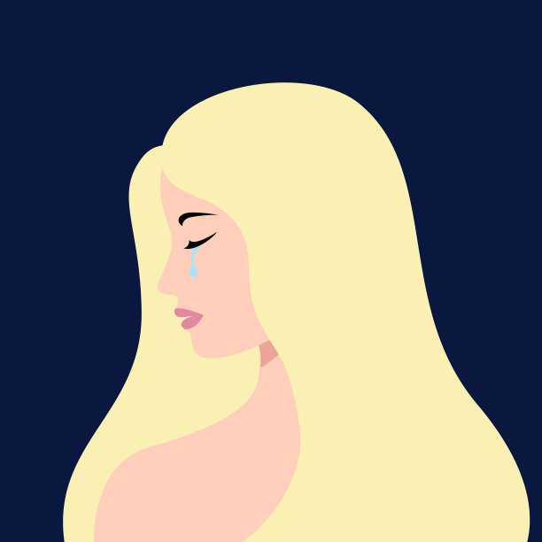 年轻美丽的女孩哭的情绪状态图片下载