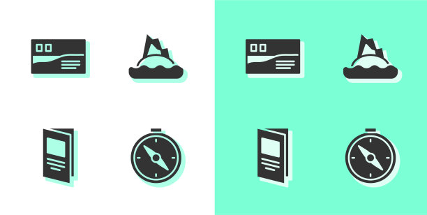 套装指南针明信片旅游小册子及图片下载