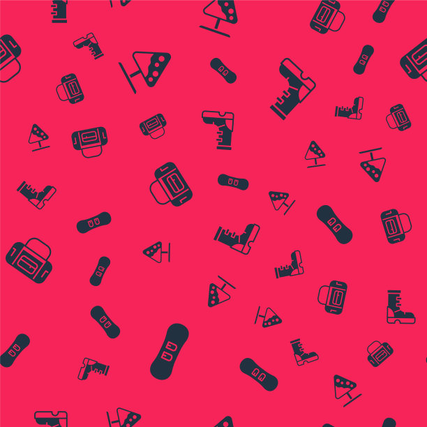 设置滑雪板路牌和雪崩运动包图片下载