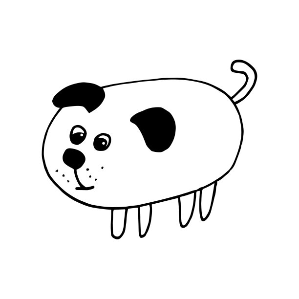 狗图标。手绘涂鸦。矢量，斯堪的纳维亚，北欧，极简主义，单色。宠物，动物，可爱，有趣。图片下载