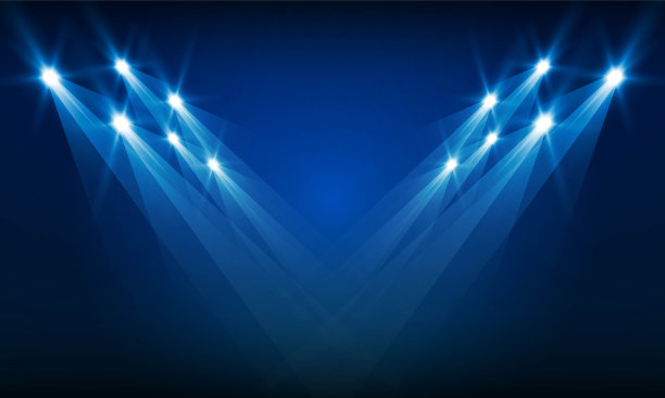 明亮的体育场体育场灯光矢量设计图片下载