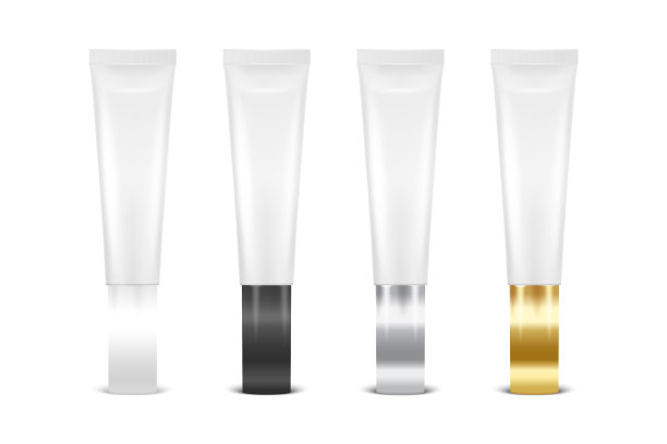 3d逼真的塑料金属白色唇膏图片下载