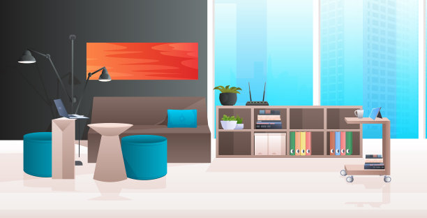 现代办公室内饰没有人柜室用图片下载