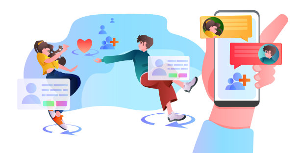 相爱的情侣使用约会软件男女聊天图片下载