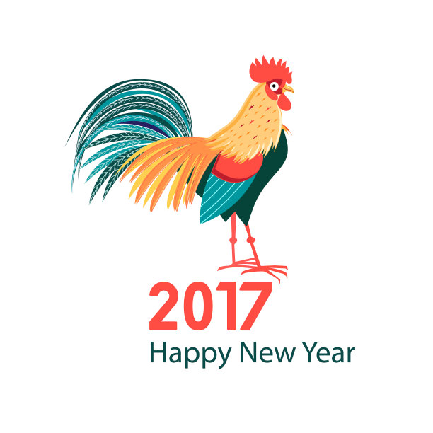 圣诞贺卡上有一只公鸡图片下载