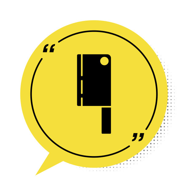 黑肉菜刀图标孤立在白色图片下载