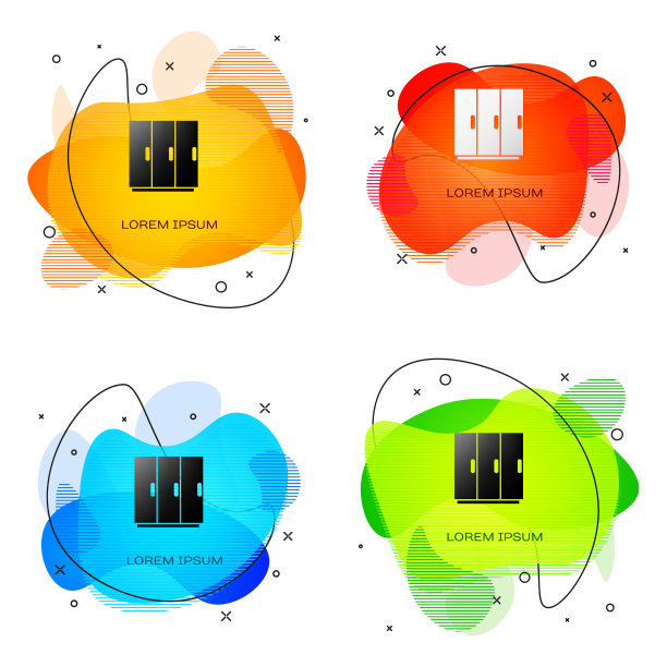 黑色衣橱图标孤立在白色背景图片下载