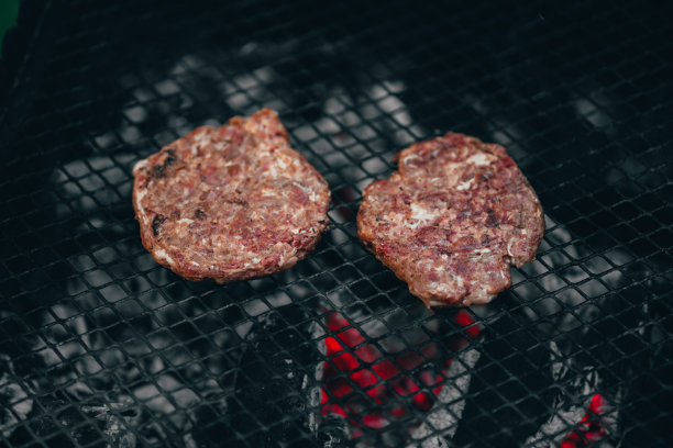 两片膳食肉糜，烤生的图片下载