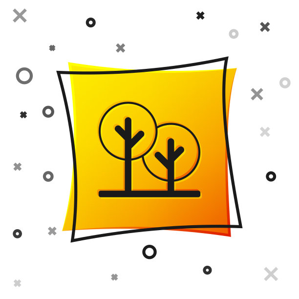 黑树图标孤立在白色背景图片下载