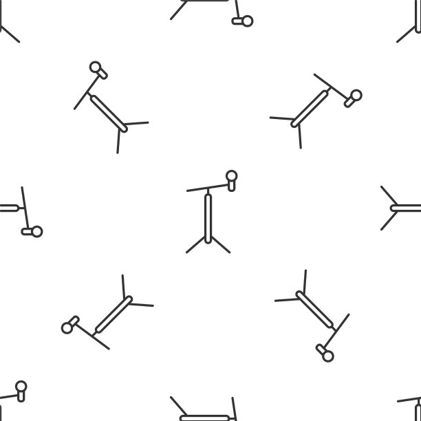 灰色线麦克风与支架图标隔离图片下载
