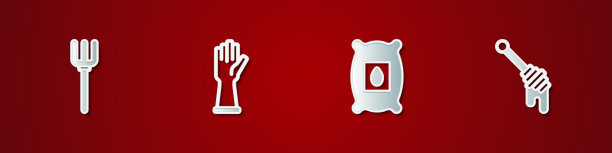 设花园草叉橡胶手套包满图片下载