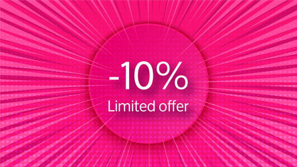 有限提供粉色半色调横幅图片下载