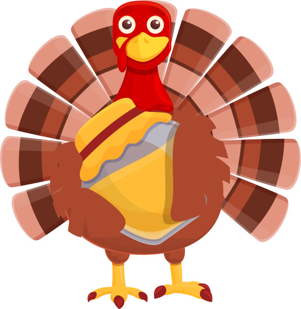 感恩节火鸡与蜂蜜罐图标卡通图片下载