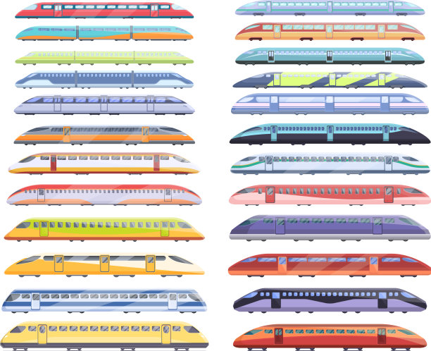 高速交通图标集卡通风格图片下载
