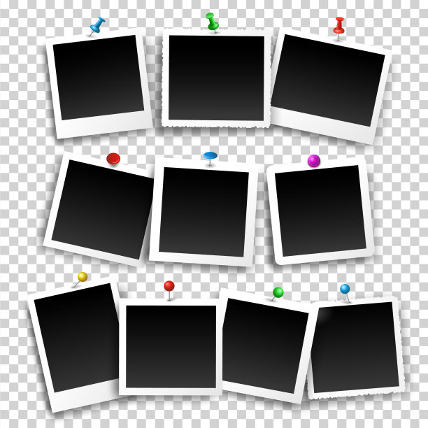 方形相框，用图钉固定图片下载