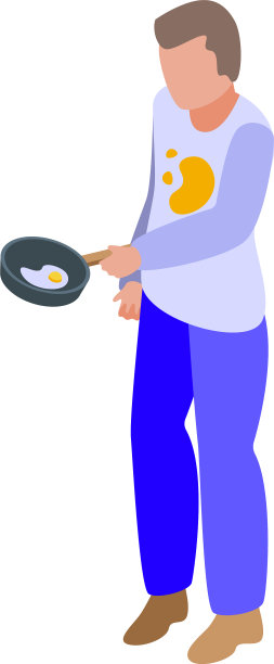 煎蛋草男图标等距造型图片下载