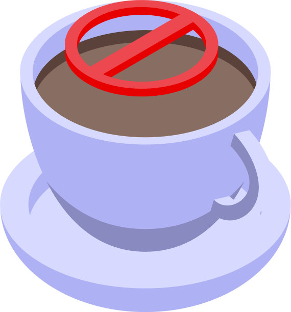 无咖啡因咖啡陶瓷杯图标等距图片下载