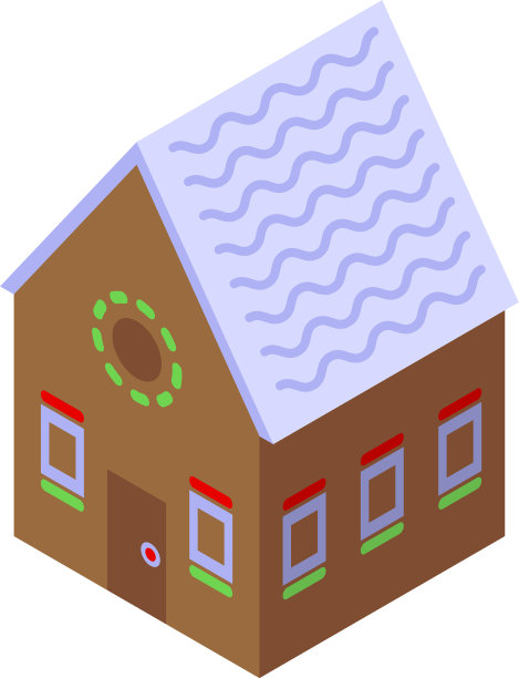 自制姜饼屋图标等距风格图片下载