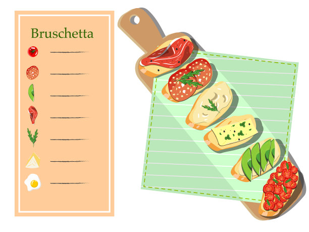 意式烤面包三明治菜单图片下载