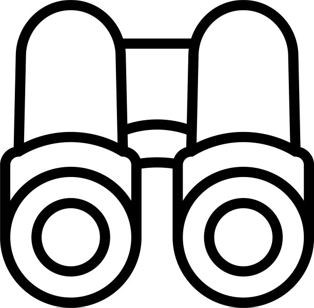 双筒市场研究图标轮廓风格图片下载