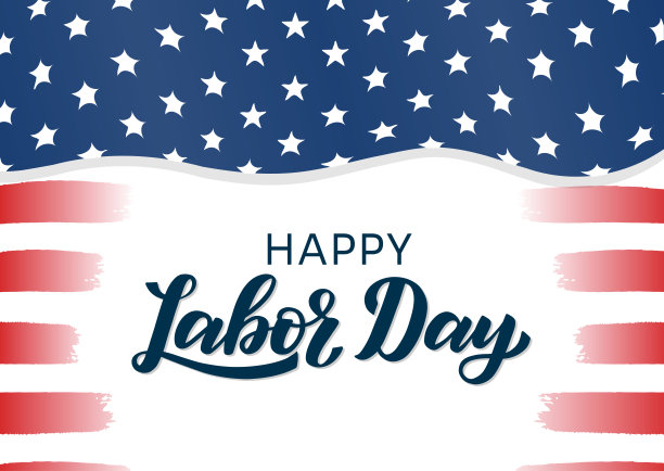 美国劳动节印刷海报宽度美国国旗的背景。图片下载