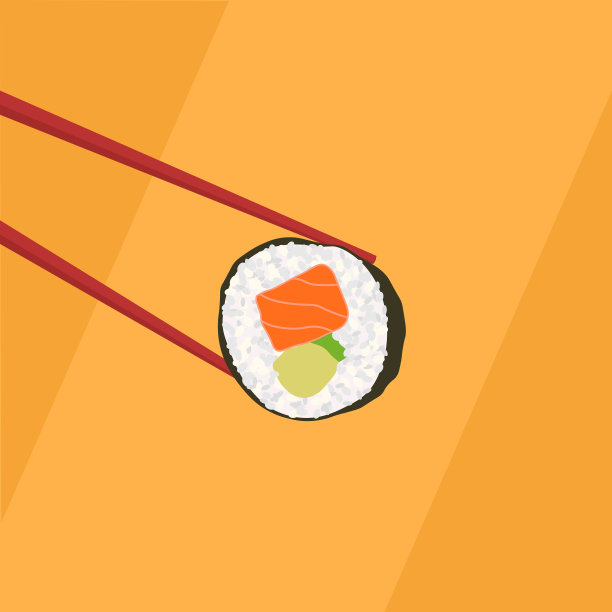 筷子夹寿司卷图片下载