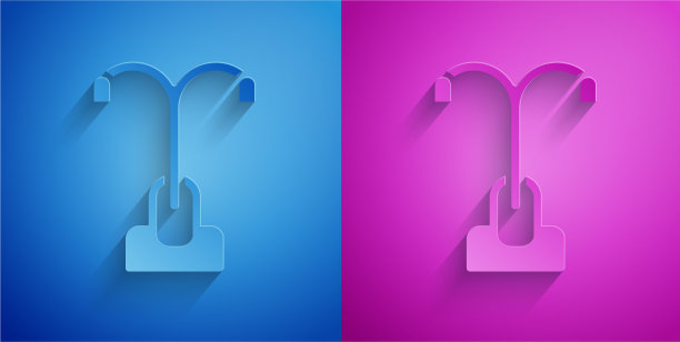 剪纸街灯系统图标隔离上图片下载