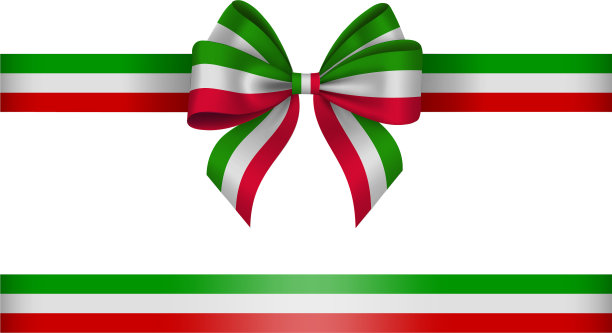 三色蝴蝶结和丝带，绿，白，红蝴蝶结图片下载