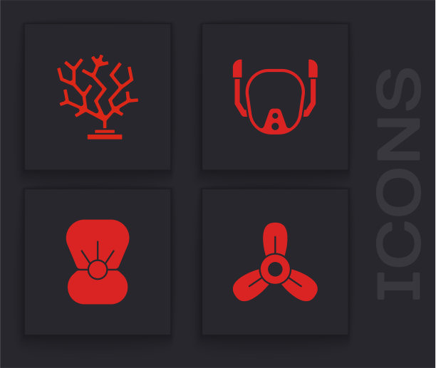 设船螺旋桨涡轮珊瑚潜水面罩图片下载