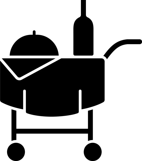 客房服务黑色字形图标图片下载