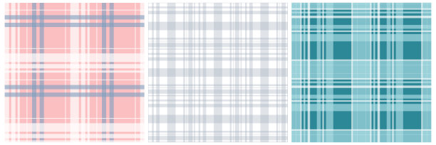 套矢量无缝纺织图案-精致条纹设计。彩色织物背景。几何的纹理图片下载