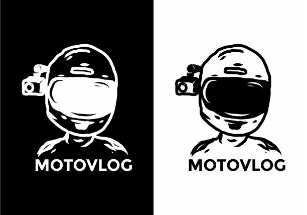 黑白摩托车插图设计图片下载